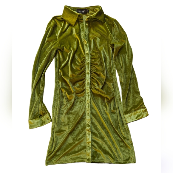 cider Dresses & Skirts - Cider Green Velvet Mini Dress